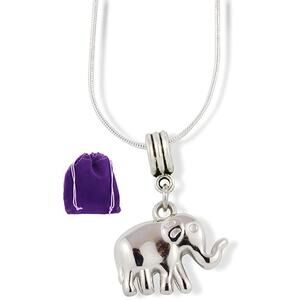 Elephant ( 3D ) Charm Snake Chain Necklace